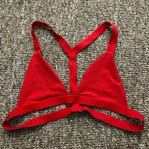 Frankies bikini top red size large